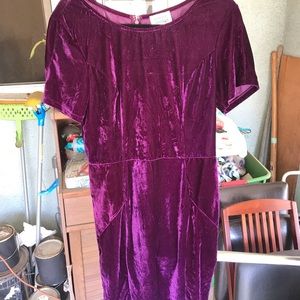 Unique Vintage purple velvet wiggle dress